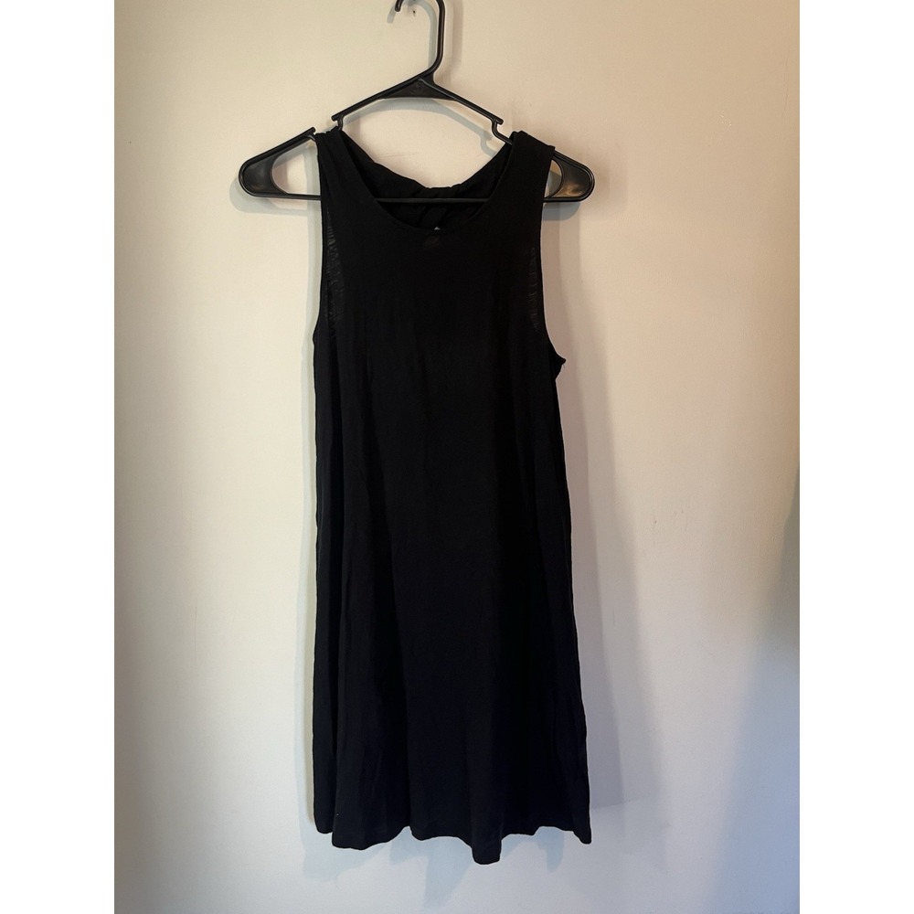 J Crew Casual Black Sleeveless Dress Midi Open Back Size S